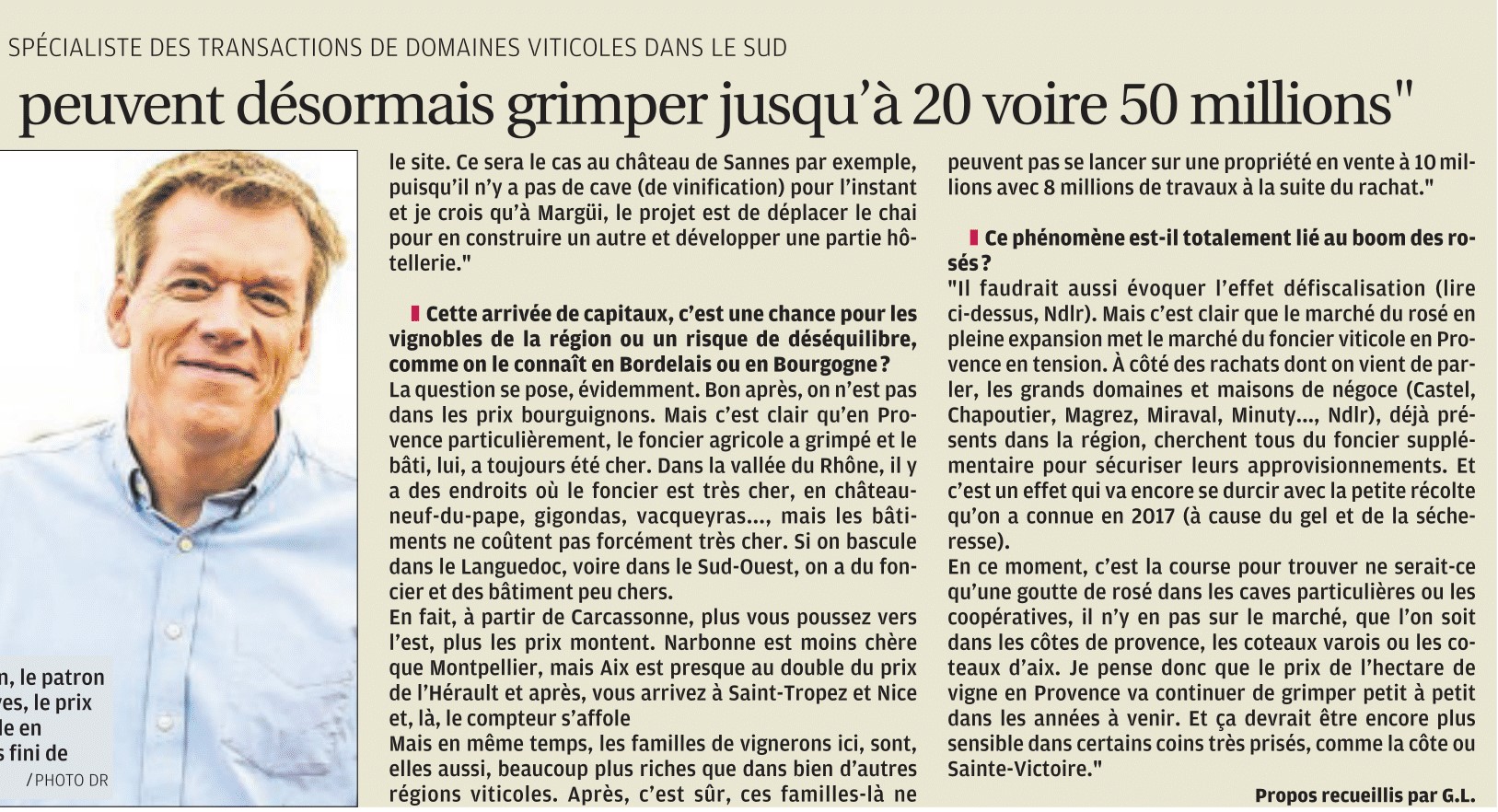 spécialiste transaction domaine viticole Sud