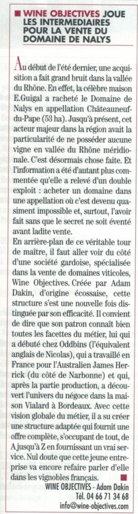 vente du Domaine de Nalys