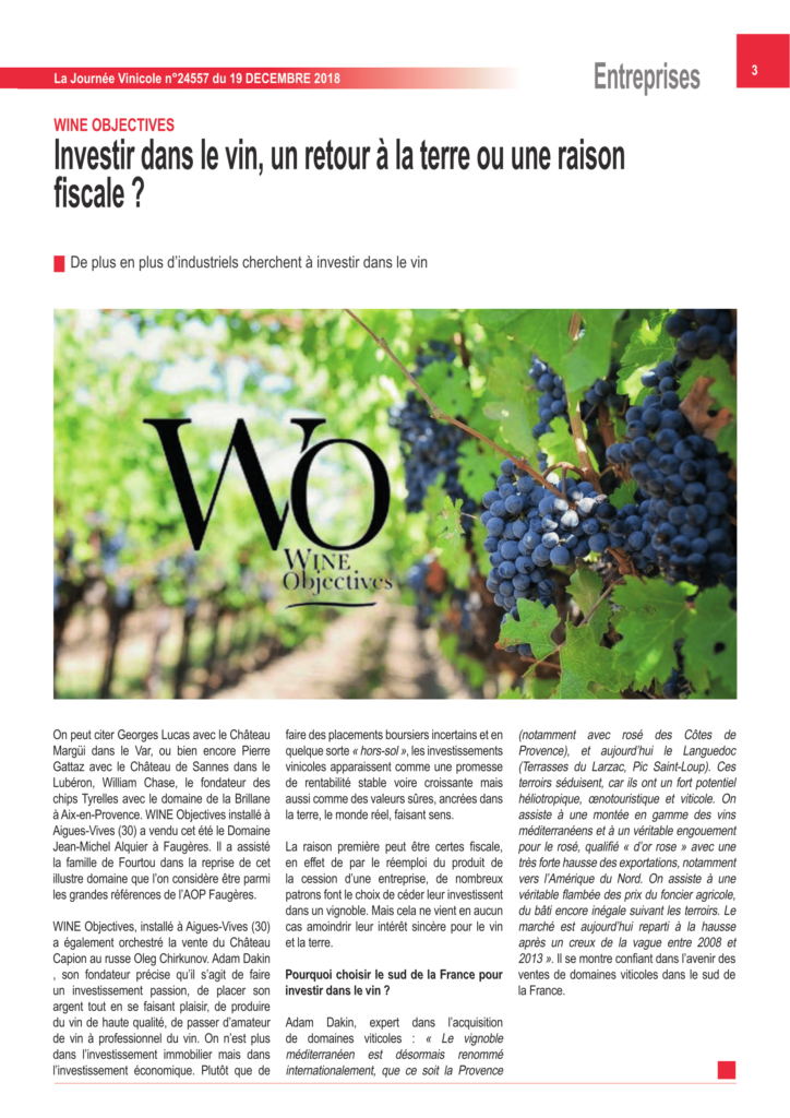 industriels investir vin 