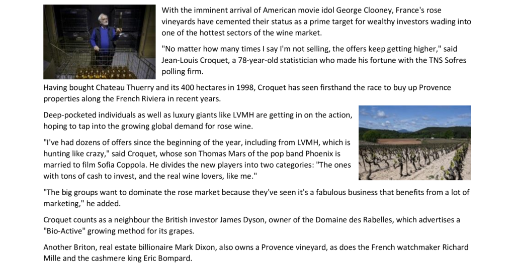 Rich and famous converge on France’s rose vineyards