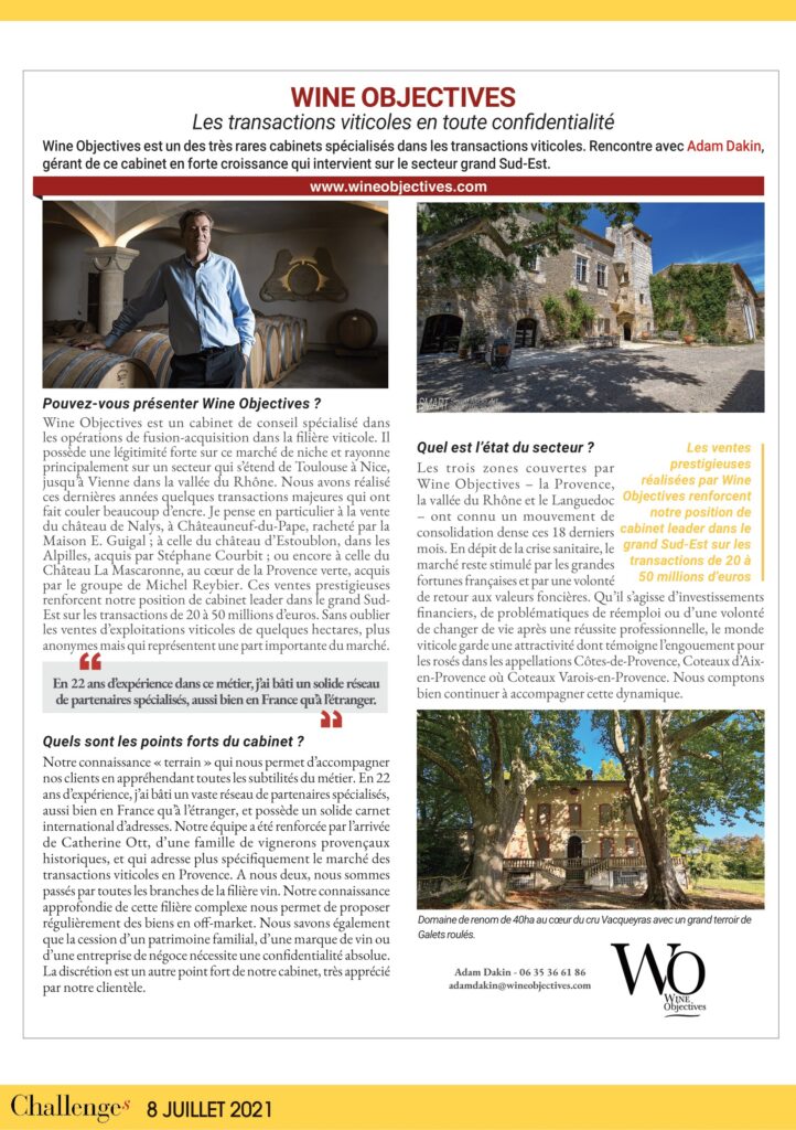 transactions viticole en toute confidentialité