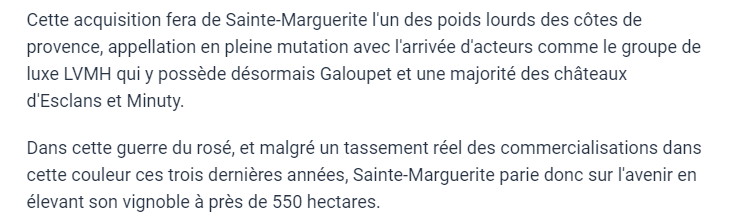 acquisition viticole Sainte Marguerite